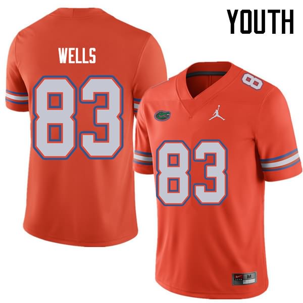 Youth NCAA Florida Gators Rick Wells #83 Stitched Authentic Jordan Brand Orange College Football Jersey QDD7665QC